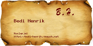 Bedi Henrik névjegykártya