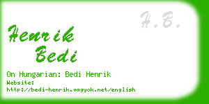 henrik bedi business card